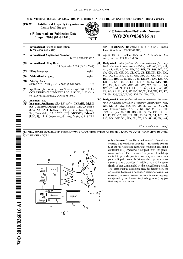 Document de brevet canadien 2736540. Abrégé 20110308. Image 1 de 2