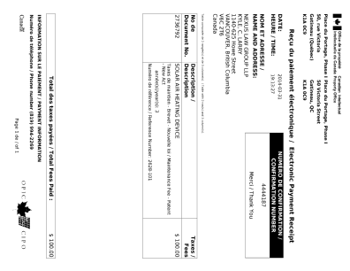 Document de brevet canadien 2736792. Taxes 20131231. Image 1 de 1