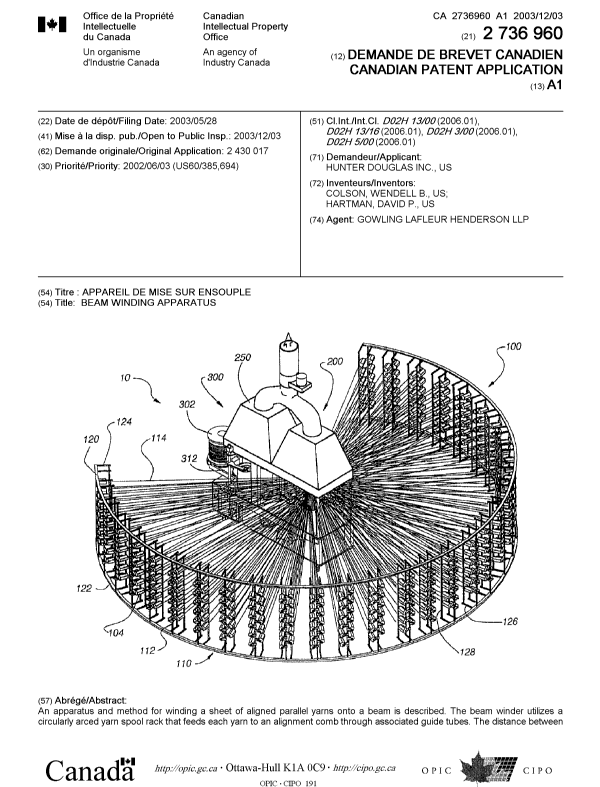 Document de brevet canadien 2736960. Page couverture 20110617. Image 1 de 2