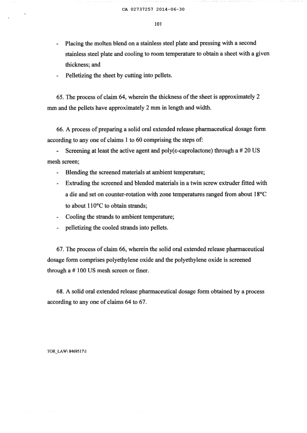 Document de brevet canadien 2737257. Revendications 20140630. Image 11 de 11