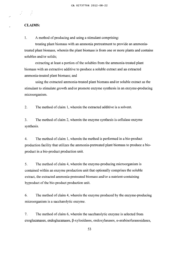Document de brevet canadien 2737704. Revendications 20111222. Image 1 de 5
