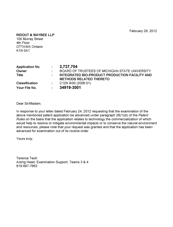 Canadian Patent Document 2737704. Prosecution-Amendment 20111229. Image 1 of 1