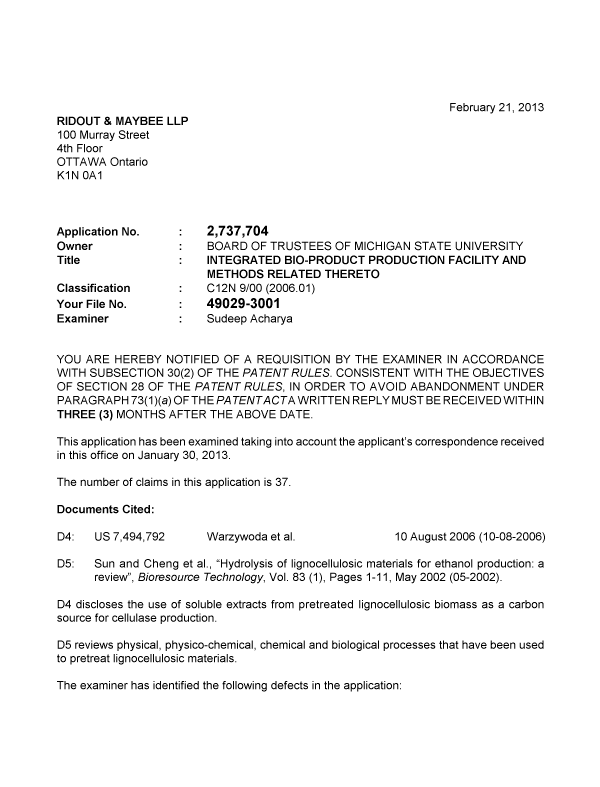 Document de brevet canadien 2737704. Poursuite-Amendment 20121221. Image 1 de 3
