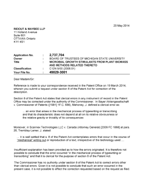 Document de brevet canadien 2737704. Correspondance 20131220. Image 1 de 2