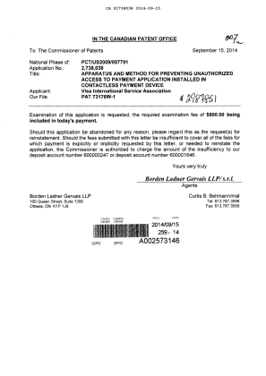 Canadian Patent Document 2738038. Prosecution-Amendment 20140915. Image 1 of 1