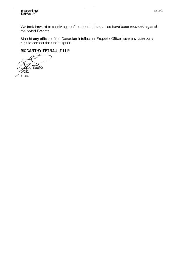 Document de brevet canadien 2738061. Cession 20151206. Image 2 de 11
