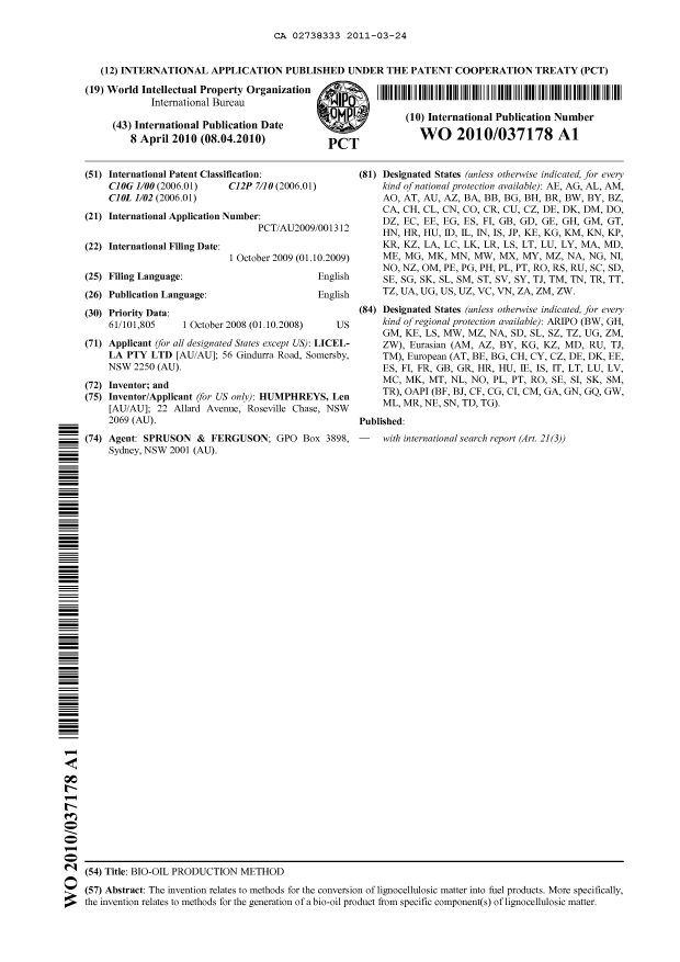 Document de brevet canadien 2738333. Abrégé 20101224. Image 1 de 1