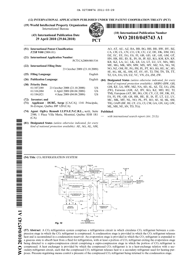 Document de brevet canadien 2738874. Abrégé 20101229. Image 1 de 1