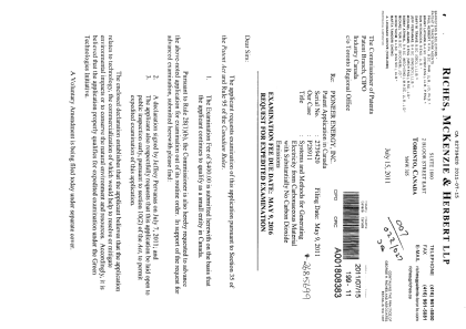 Canadian Patent Document 2739420. Prosecution-Amendment 20110715. Image 1 of 2