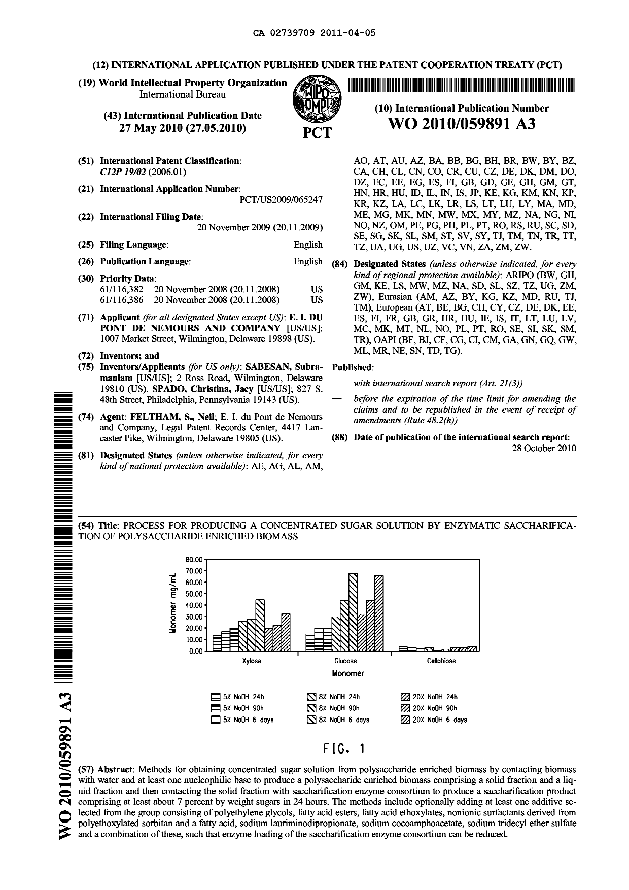 Document de brevet canadien 2739709. Abrégé 20101205. Image 1 de 1