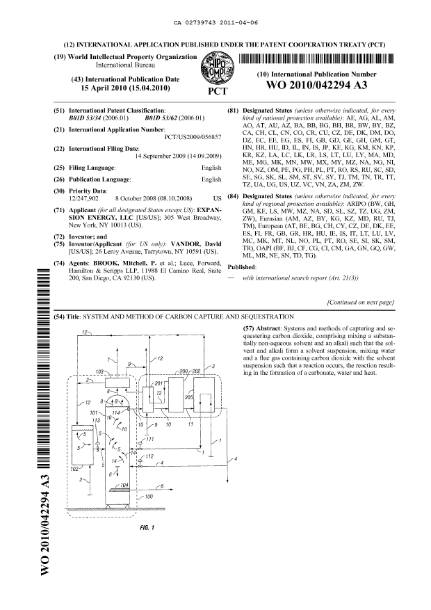 Canadian Patent Document 2739743. Abstract 20101206. Image 1 of 2