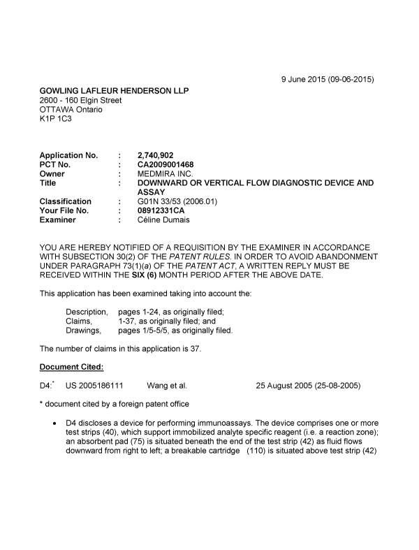 Canadian Patent Document 2740902. Prosecution-Amendment 20141209. Image 1 of 4