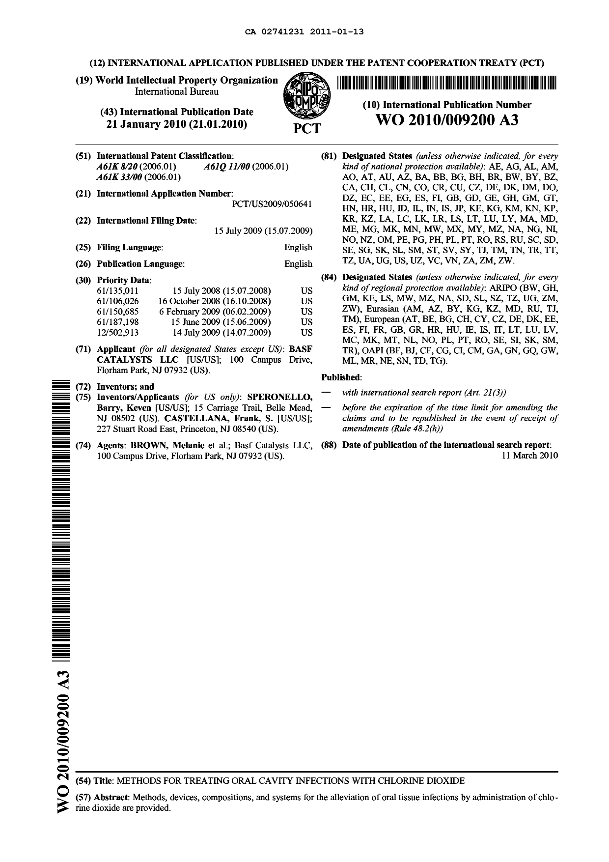 Document de brevet canadien 2741231. Abrégé 20110113. Image 1 de 1