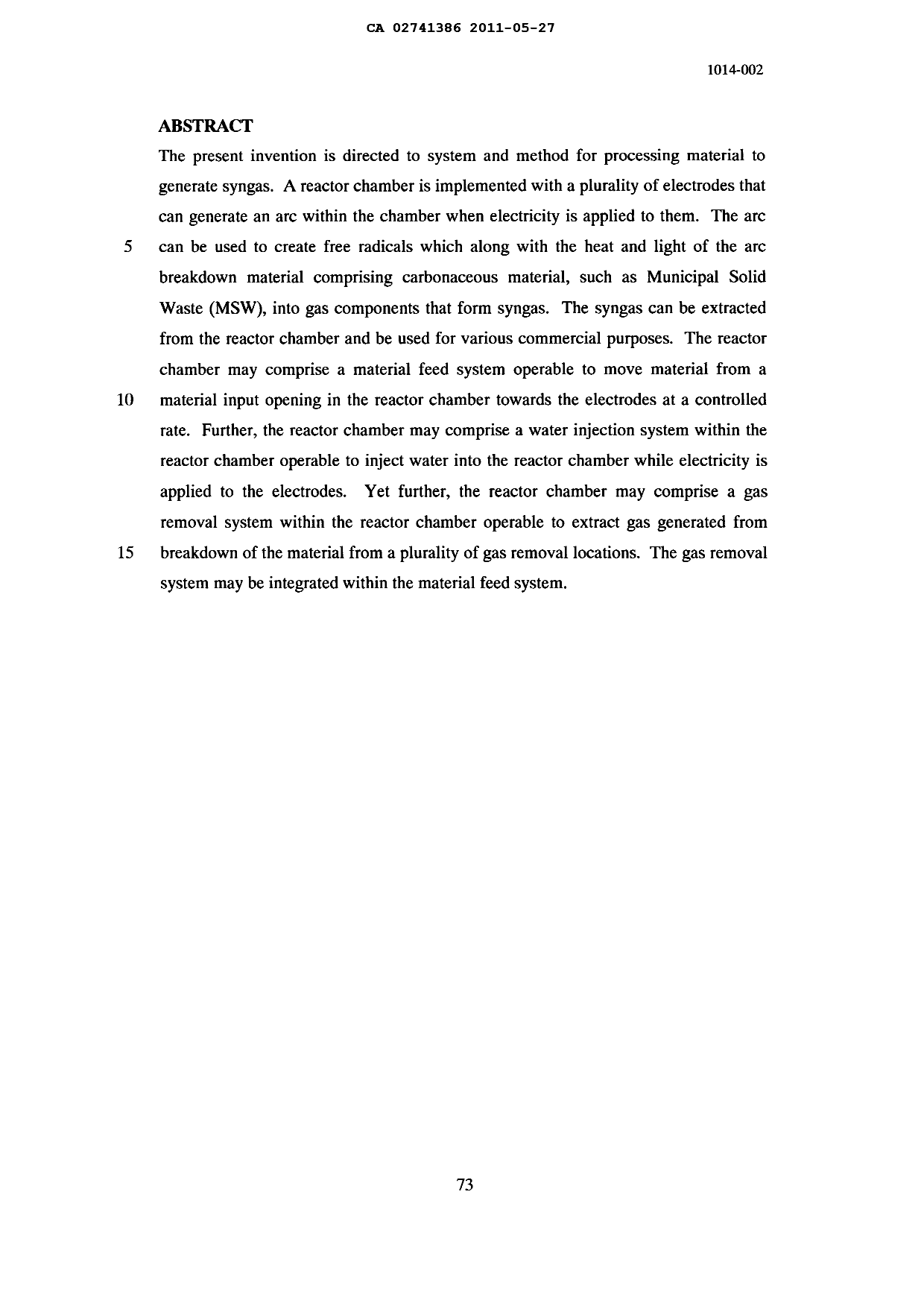 Document de brevet canadien 2741386. Abrégé 20101227. Image 1 de 1