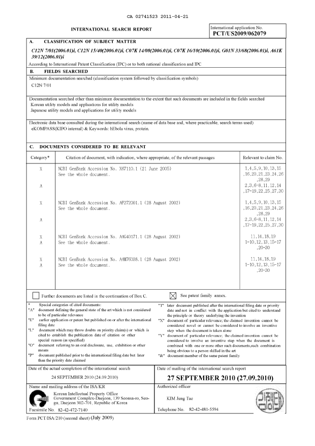 Document de brevet canadien 2741523. PCT 20110421. Image 1 de 9