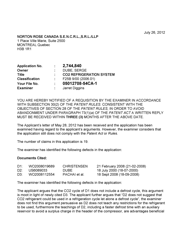Canadian Patent Document 2744840. Prosecution-Amendment 20111226. Image 1 of 3