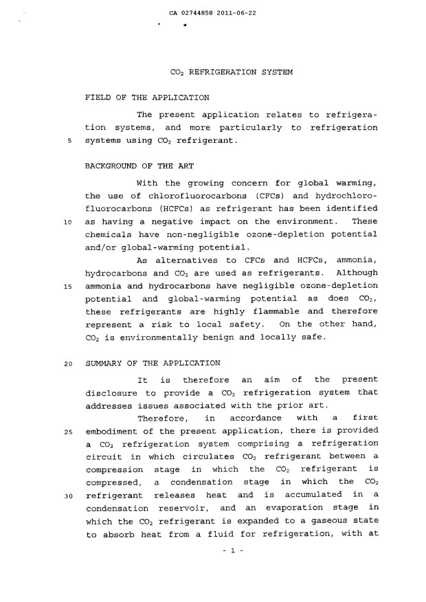 Document de brevet canadien 2744858. Description 20101222. Image 1 de 25
