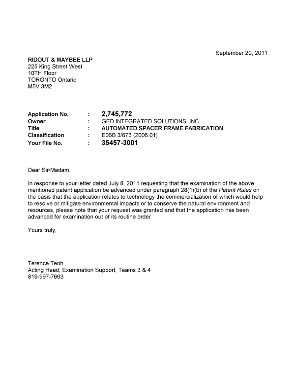 Document de brevet canadien 2745772. Poursuite-Amendment 20101220. Image 1 de 1