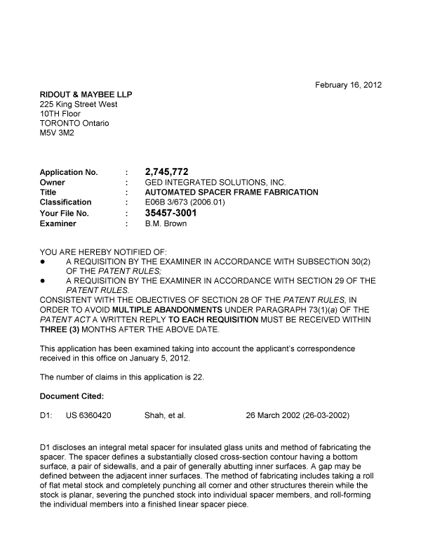 Document de brevet canadien 2745772. Poursuite-Amendment 20111216. Image 1 de 2