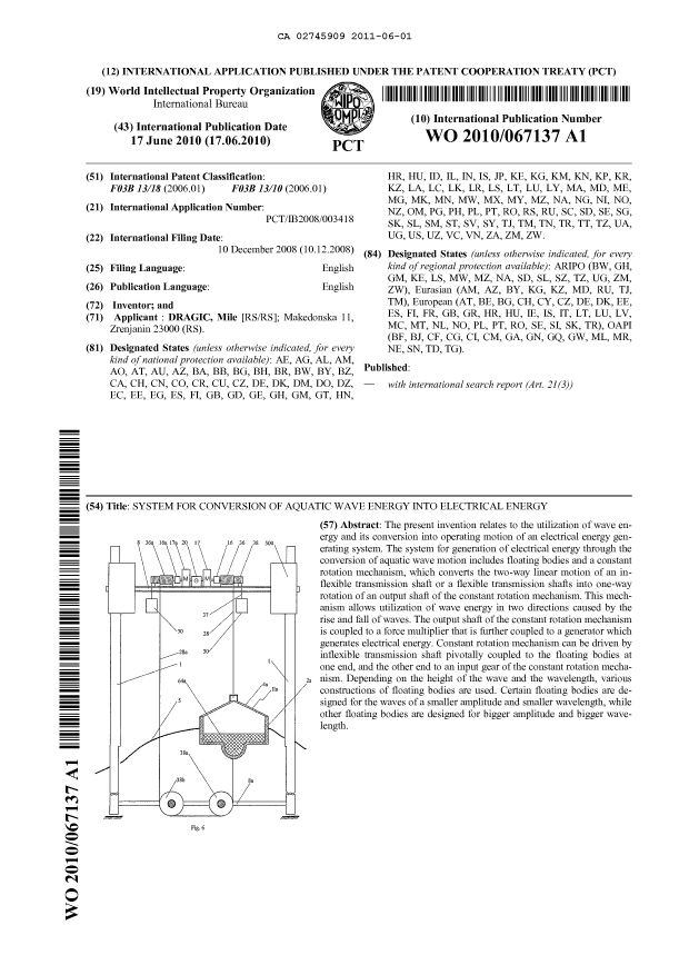 Document de brevet canadien 2745909. Abrégé 20101201. Image 1 de 1