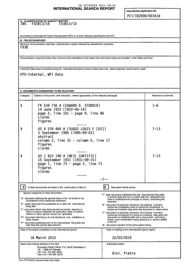 Document de brevet canadien 2745909. PCT 20101201. Image 1 de 12