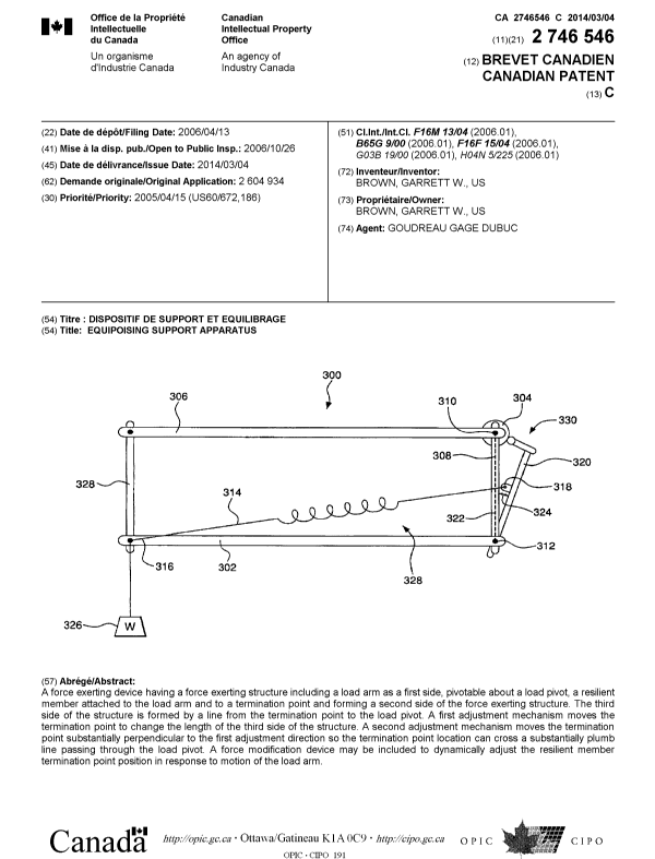 Canadian Patent Document 2746546. Cover Page 20140128. Image 1 of 1