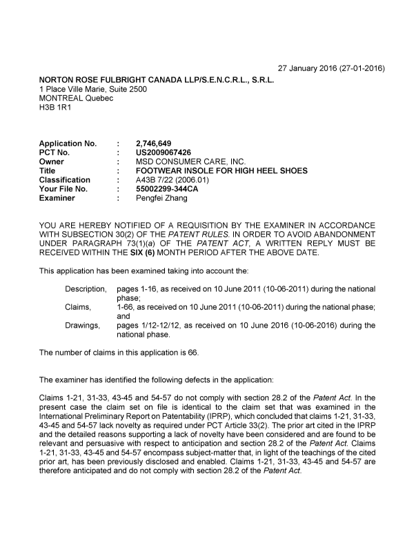 Document de brevet canadien 2746649. Poursuite-Amendment 20151227. Image 1 de 3