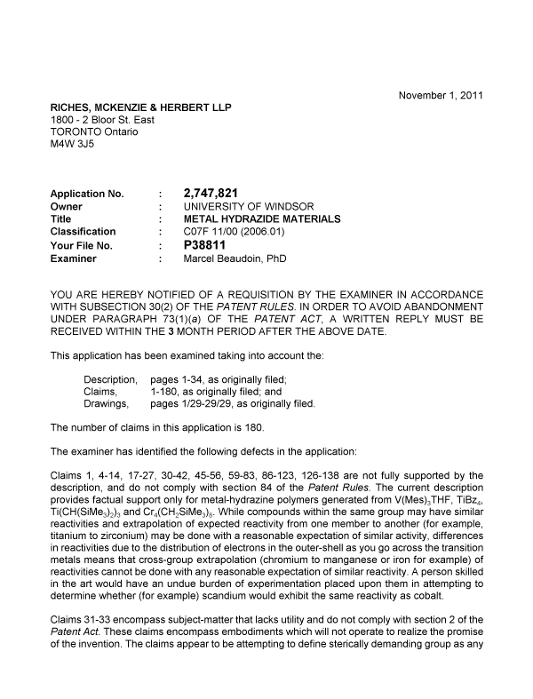 Document de brevet canadien 2747821. Poursuite-Amendment 20101201. Image 1 de 2