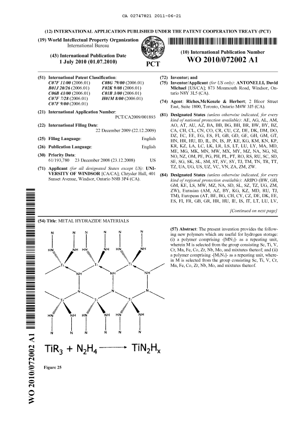 Document de brevet canadien 2747821. Abrégé 20101221. Image 1 de 2