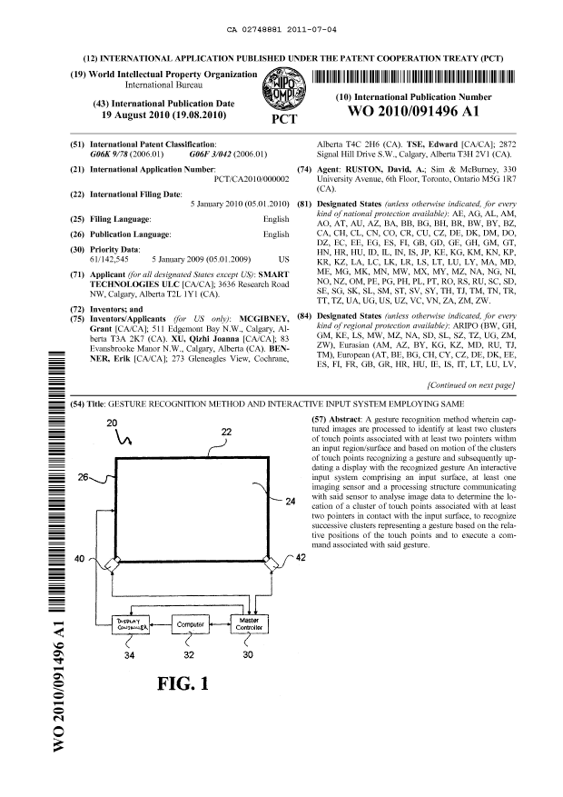 Document de brevet canadien 2748881. Abrégé 20110704. Image 1 de 2