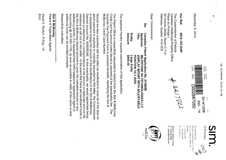 Canadian Patent Document 2749096. Prosecution-Amendment 20141208. Image 1 of 1