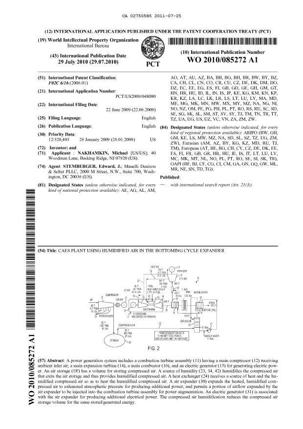 Document de brevet canadien 2750585. Abrégé 20101225. Image 1 de 1