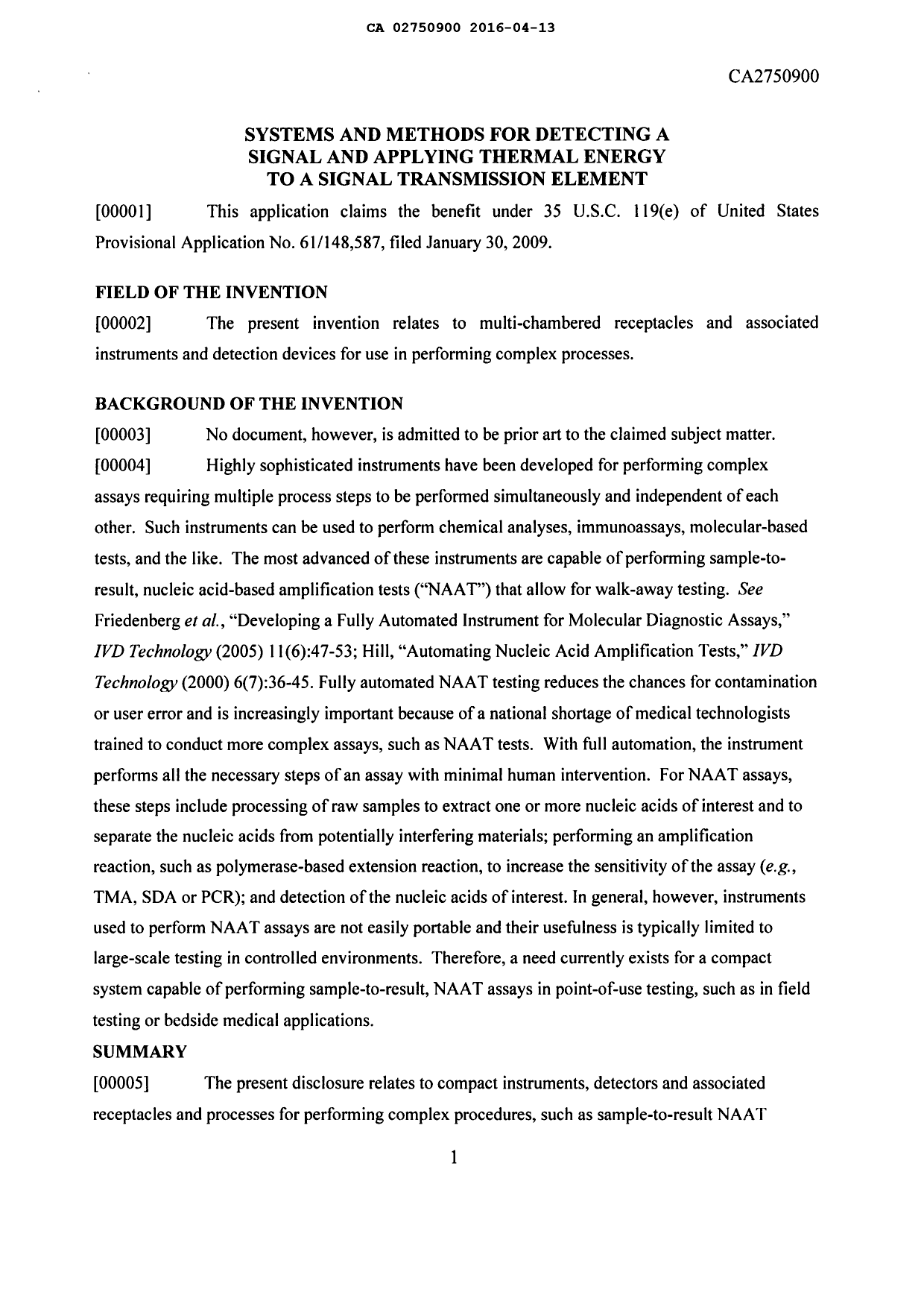 Document de brevet canadien 2750900. Description 20151224. Image 1 de 106