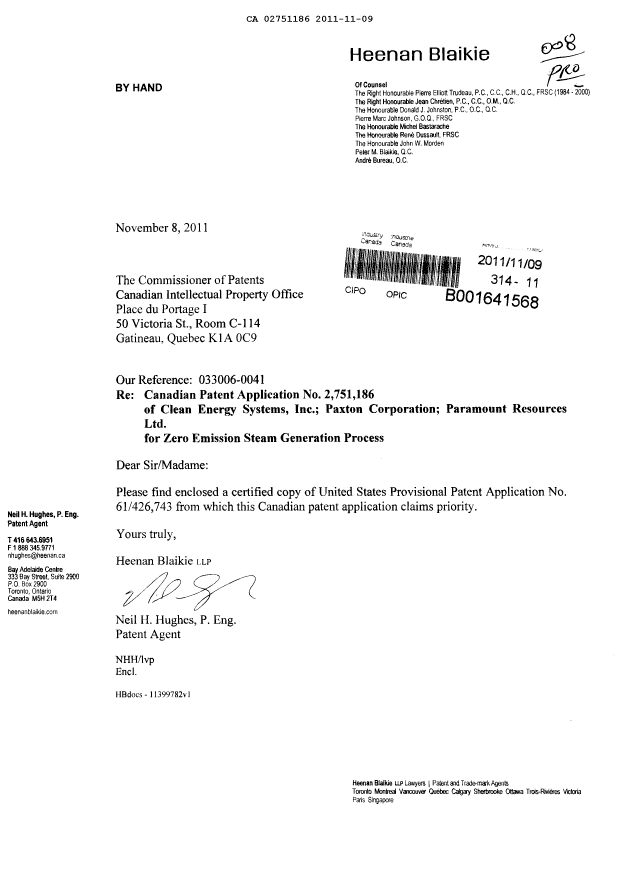 Canadian Patent Document 2751186. Prosecution-Amendment 20101209. Image 1 of 1