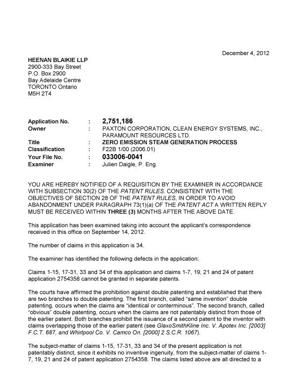 Canadian Patent Document 2751186. Prosecution-Amendment 20111204. Image 1 of 3