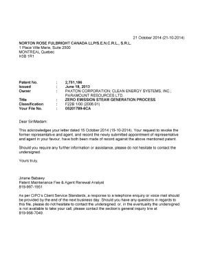 Canadian Patent Document 2751186. Correspondence 20131221. Image 1 of 1