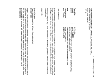 Document de brevet canadien 2751186. Correspondance 20131221. Image 1 de 1