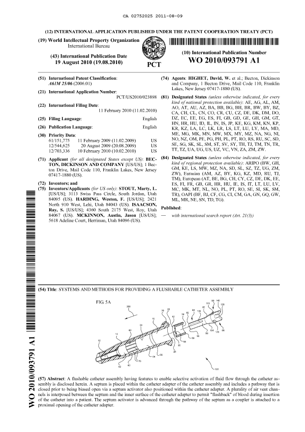 Document de brevet canadien 2752025. Abrégé 20110809. Image 1 de 1