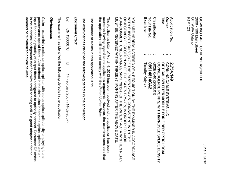 Canadian Patent Document 2754149. Prosecution-Amendment 20121207. Image 1 of 3