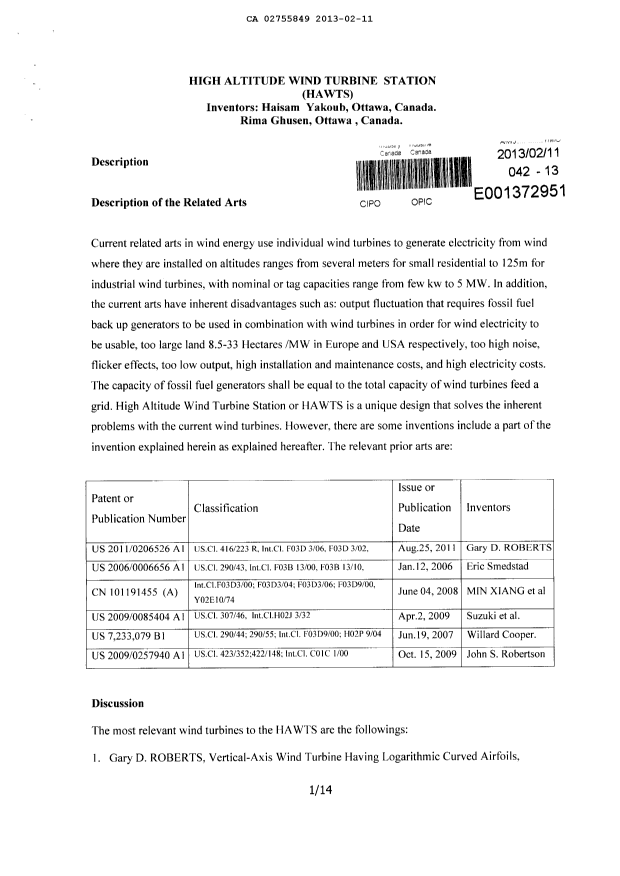 Document de brevet canadien 2755849. Description 20121211. Image 1 de 9