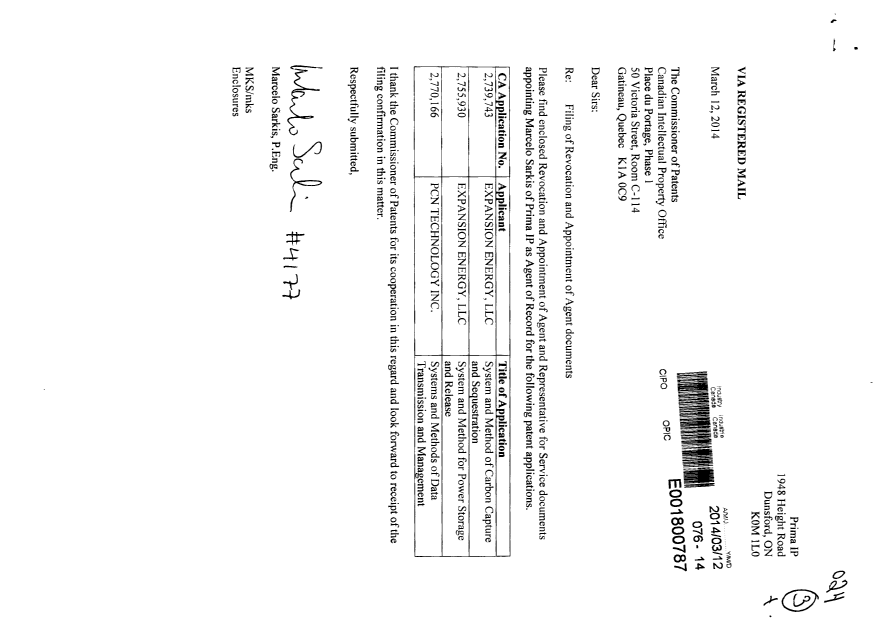 Canadian Patent Document 2755930. Correspondence 20131212. Image 1 of 4