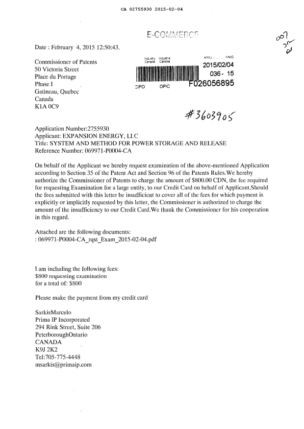 Document de brevet canadien 2755930. Poursuite-Amendment 20141204. Image 1 de 3