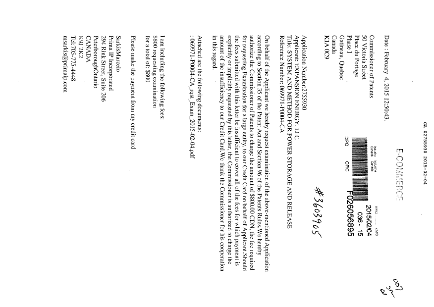 Document de brevet canadien 2755930. Poursuite-Amendment 20141204. Image 1 de 3