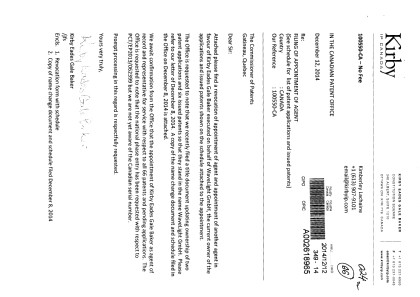 Canadian Patent Document 2756584. Correspondence 20131212. Image 1 of 8
