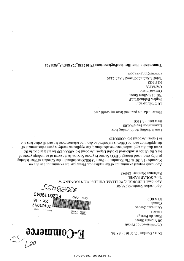 Document de brevet canadien 2758501. Poursuite-Amendment 20151217. Image 1 de 1