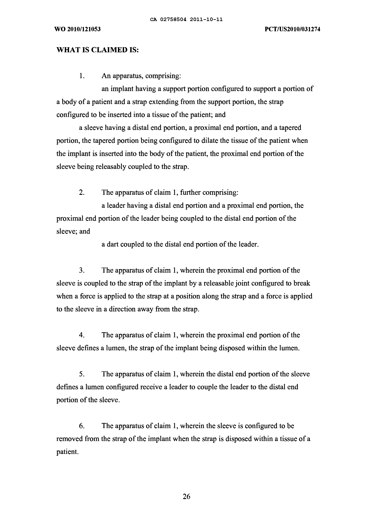 Document de brevet canadien 2758504. Revendications 20101211. Image 1 de 3