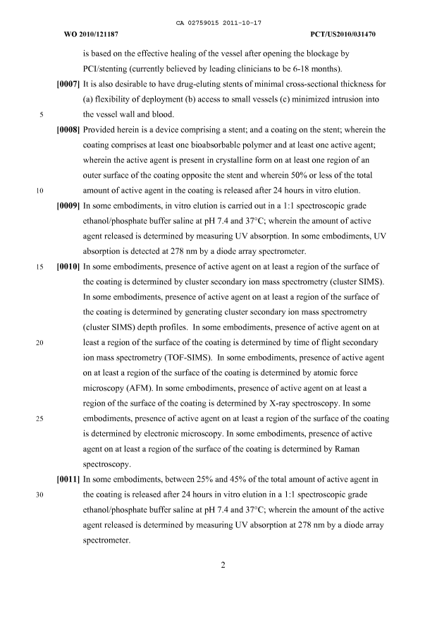 Document de brevet canadien 2759015. Description 20101217. Image 2 de 134