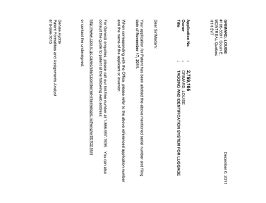 Canadian Patent Document 2759105. Correspondence 20101206. Image 1 of 1