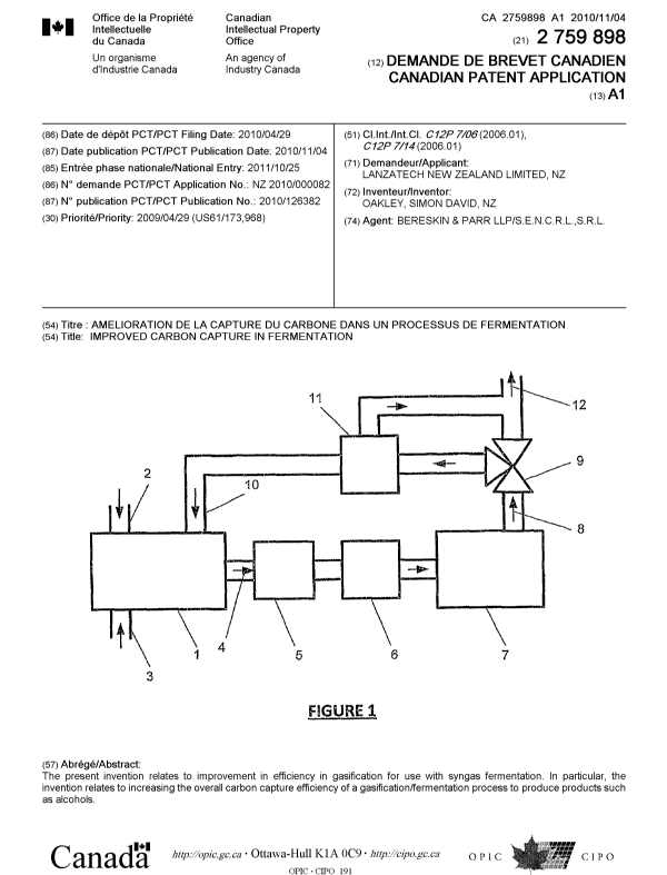 Canadian Patent Document 2759898. Cover Page 20111210. Image 1 of 1