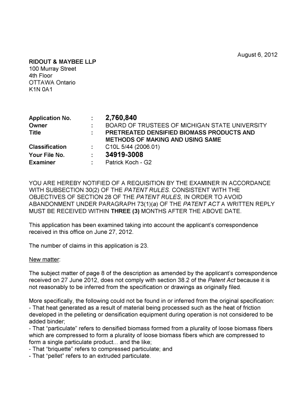 Document de brevet canadien 2760840. Poursuite-Amendment 20111206. Image 1 de 4